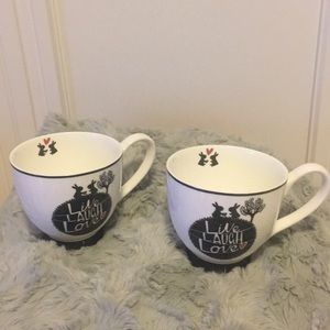 Set of 2 Portobello by Inspire bone China cups.
